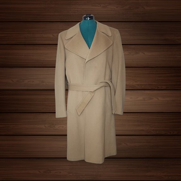 Foxwood Fashions Made in USA Beige 100% Wool Overcoat, Medium - Picture 5 of 14